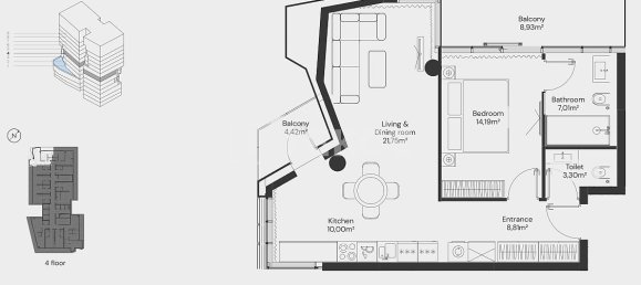 Apartamento T1 em Dubai, UAE N.º 188855 3