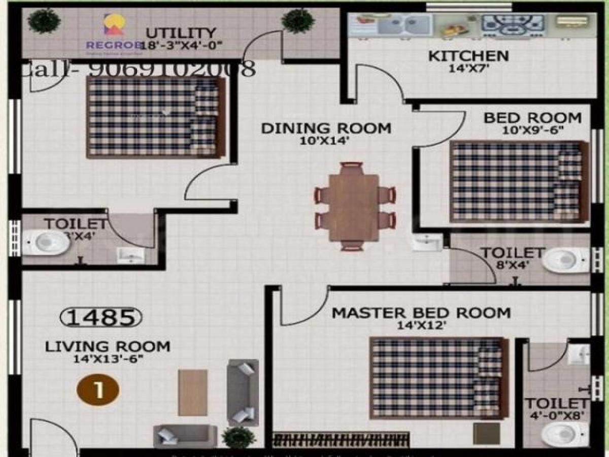 3 bedrooms House in Vijayawada, India No. 43575