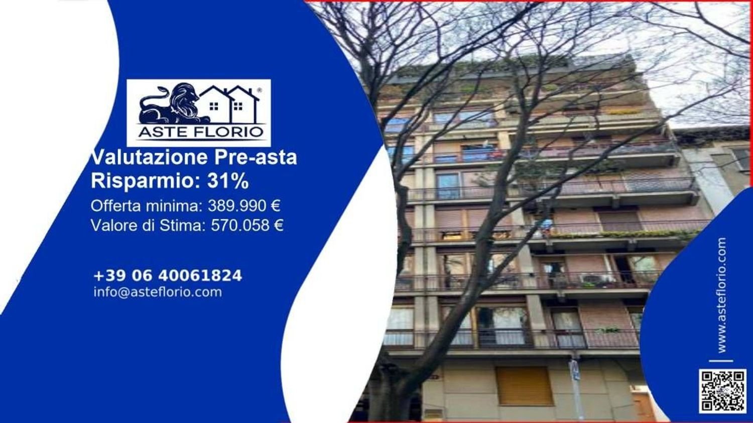 Квартира с 2 комнатами в Милан, Италия № 291501