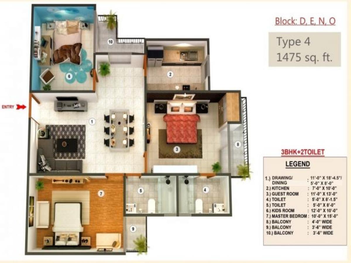 3 bedrooms House in Ghaziabad, India No. 54859