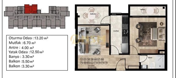 Appartement 1+1 à Mersin, Turkey No. 31105 26