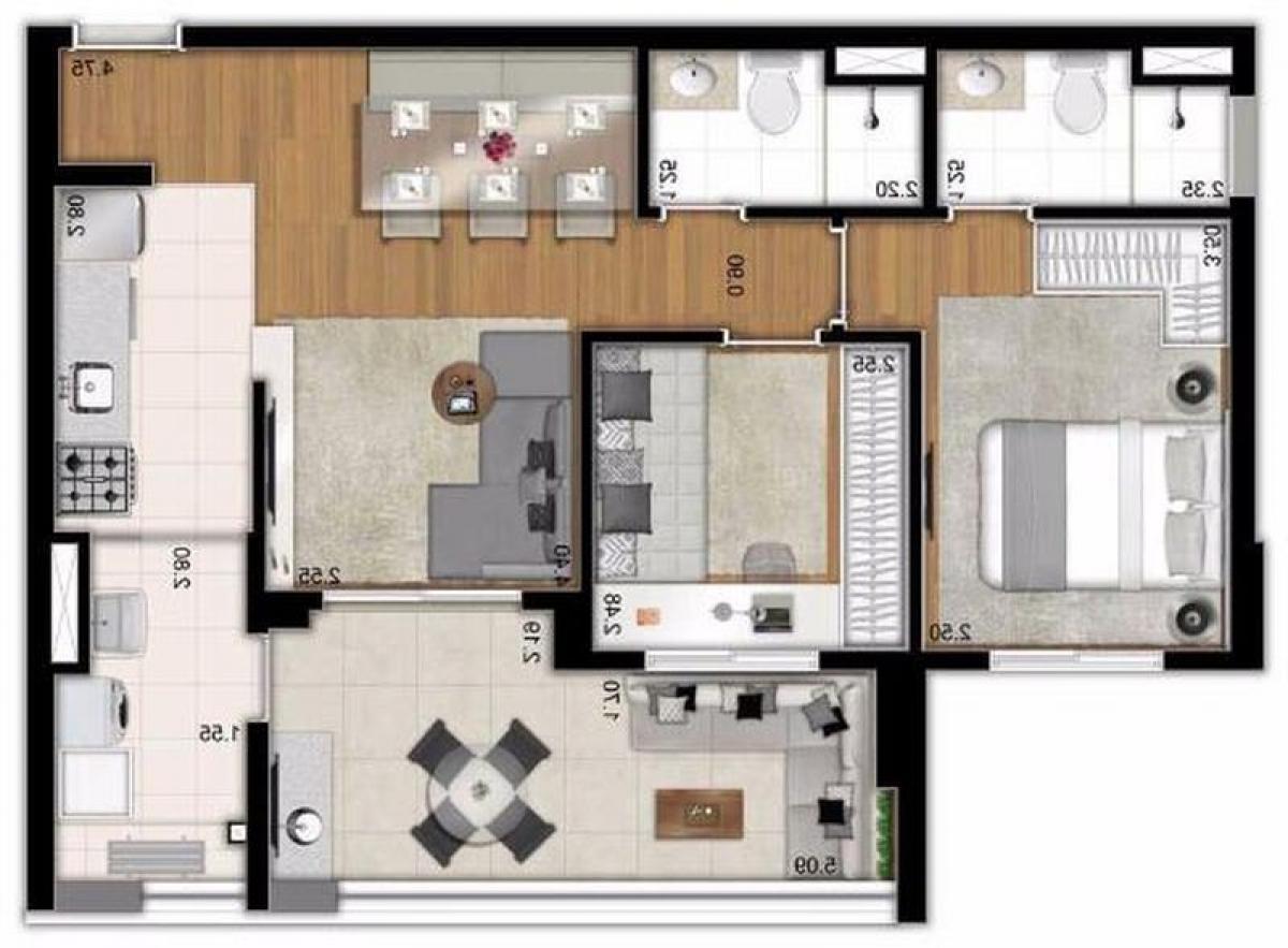 2 غرف نوم شقة في Sao Paulo, Brazil رقم 518010