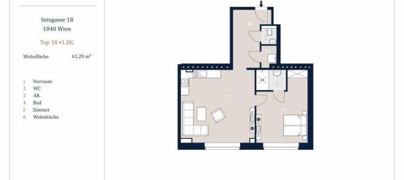 Apartamento de 2 habitaciónes en Wieden, Austria No. 130481 10