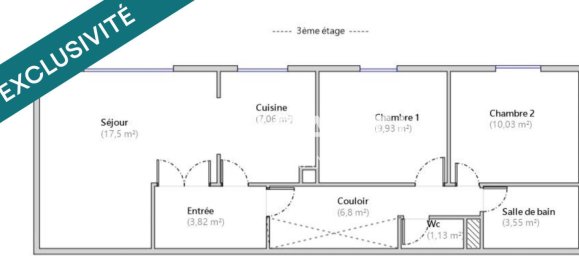 Apartamento de 2 dormitorios en Chantilly, France No. 54795 18