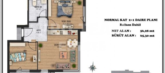 Apartamento de 2 divisões em Altintash, Turkey N.º 34158 11