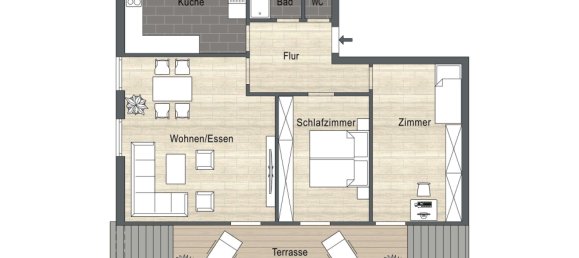 2 غرف نوم شقة في Neu-Ulm, Germany رقم 66442 17