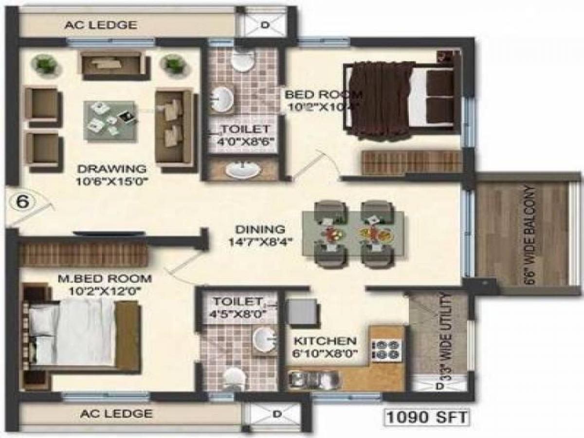 2 bedrooms House in Hyderabad, India No. 44733