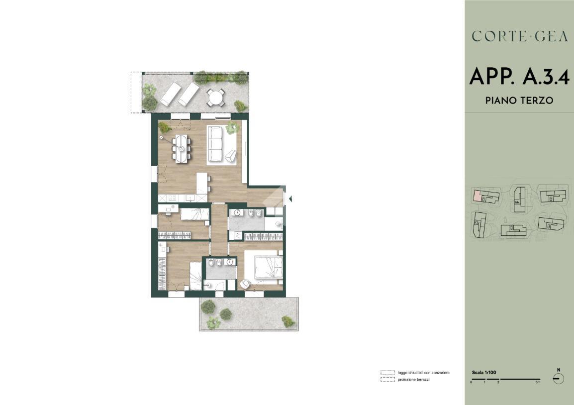 Apartamento de 4 divisões em Basiglio, Italy N.º 9233