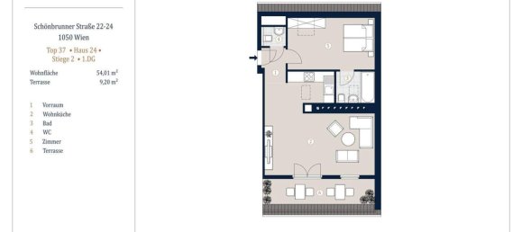 2غرفة شقة في Margareten, Austria رقم 137311 8