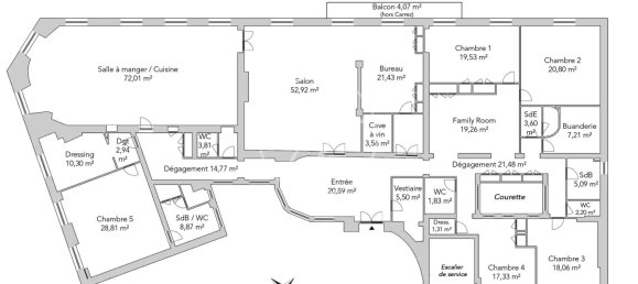 Квартира с 5 спальнями в Париж, Франция № 131472 14