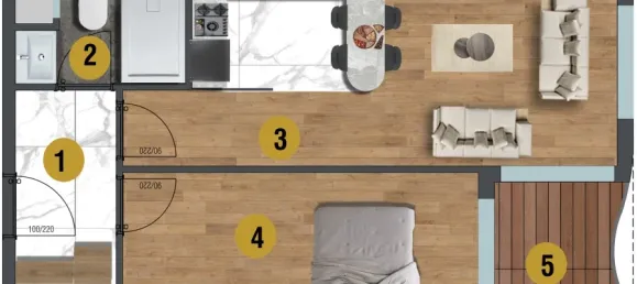 شقة 1+1 في Mugla, Turkey رقم 33309 11