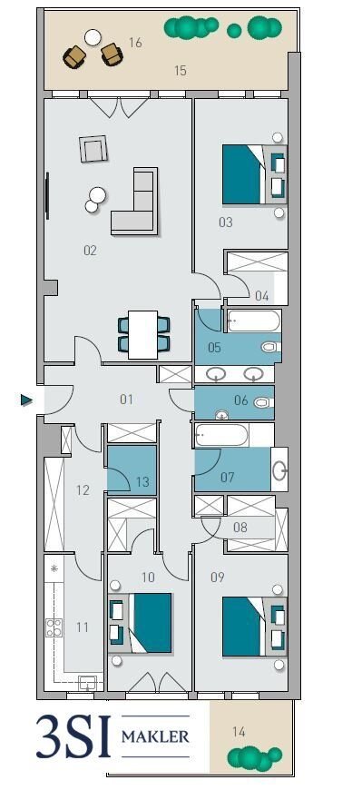 4غرفة شقة في Wahring, Austria رقم 20968