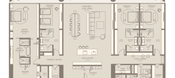 4 Schlafzimmer Wohnung in Dubai, UAE, Nr. 96103 8
