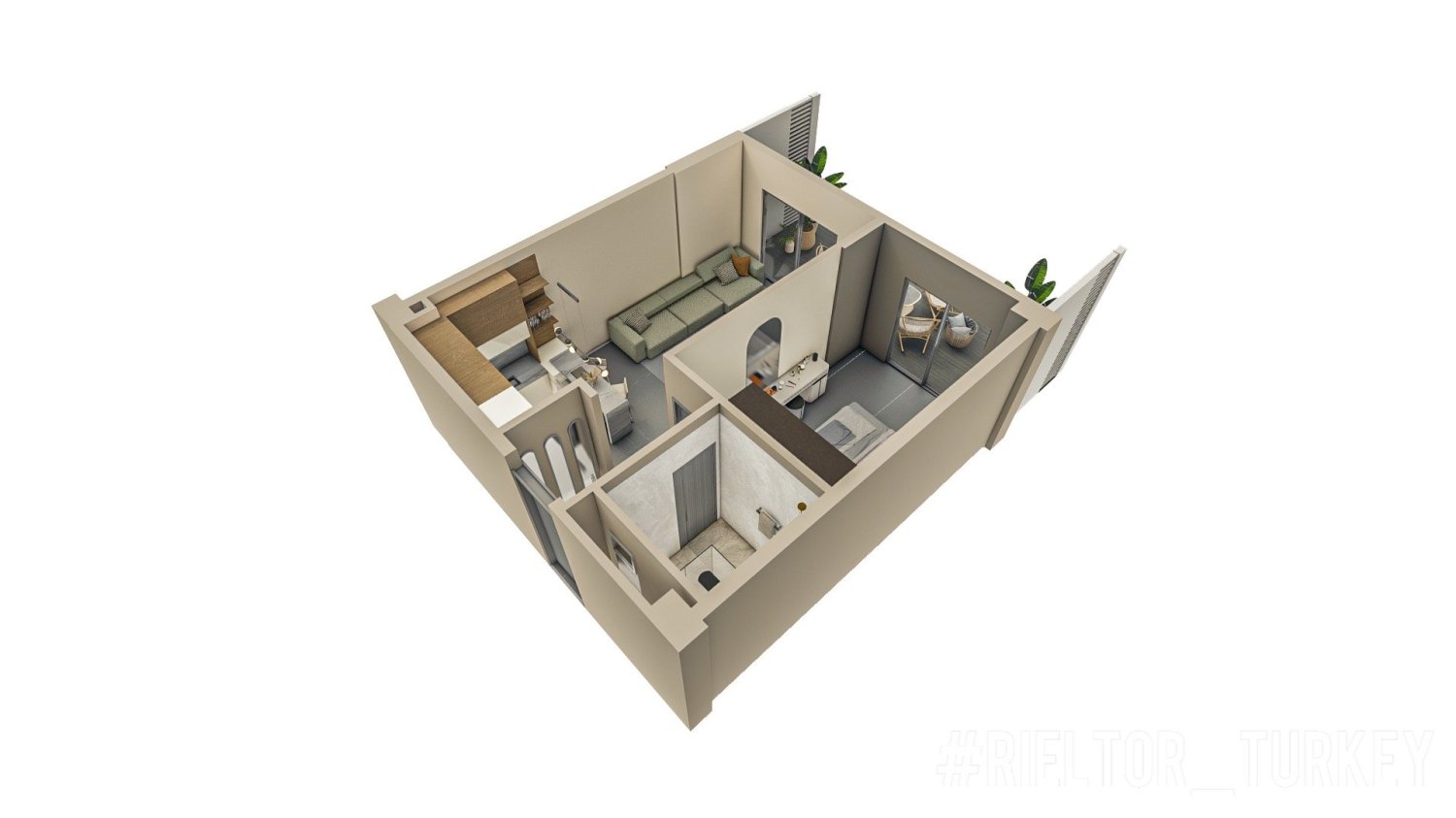 Квартира 1+1 в Алтынташ, Турция № 18179