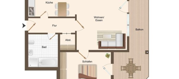 Квартира с 1 спальней в Оснабрюк, Германия № 348109 10