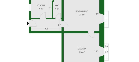 3 rooms Apartment in Barletta, Italy No. 21685 21