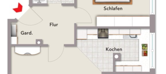 Квартира с 2 комнатами в Ашаффенбург, Германия № 88276 8