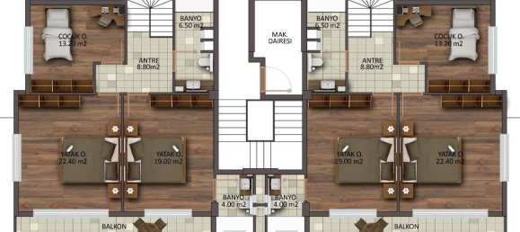 شقة 4+1 في THE MOONLİGHT VİLLAGE, Alanya, Turkey رقم 39957 9