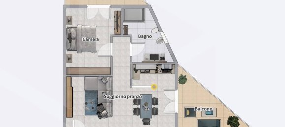 Квартира с 2 комнатами в Битритто, Италия № 22247 3