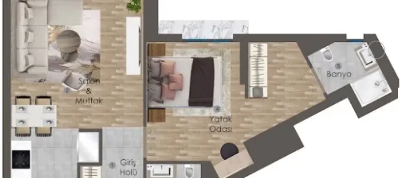 Квартира 1+1 в Мугла, Турция № 33204 8