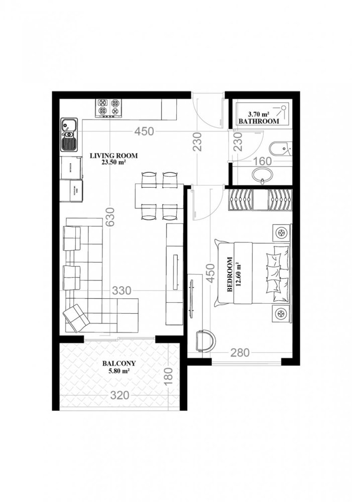 شقة 1+1 في YEKTA ALARA CİTY Residence, Mahmutlar, Turkey رقم 39465 1