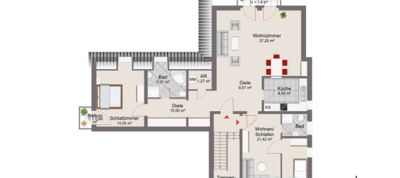 Квартира с 3 комнатами в Фрайзинг, Германия № 133878 14