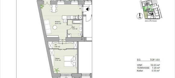 2 rooms Apartment in Modling, Austria No. 205526 8