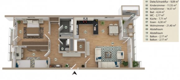 2 Schlafzimmer Wohnung in Böblingen, Germany, Nr. 35791 21