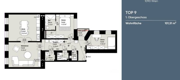 3 rooms Apartment in Alsergrund, Austria No. 150394 19