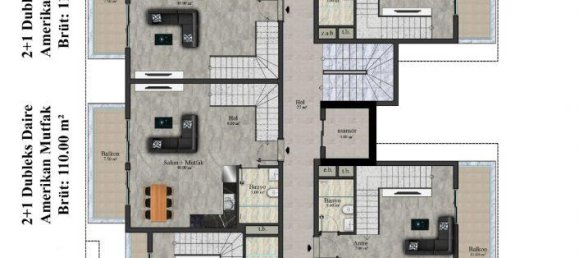 Ático de 3 habitaciónes en Oba, Turkey No. 10032 12