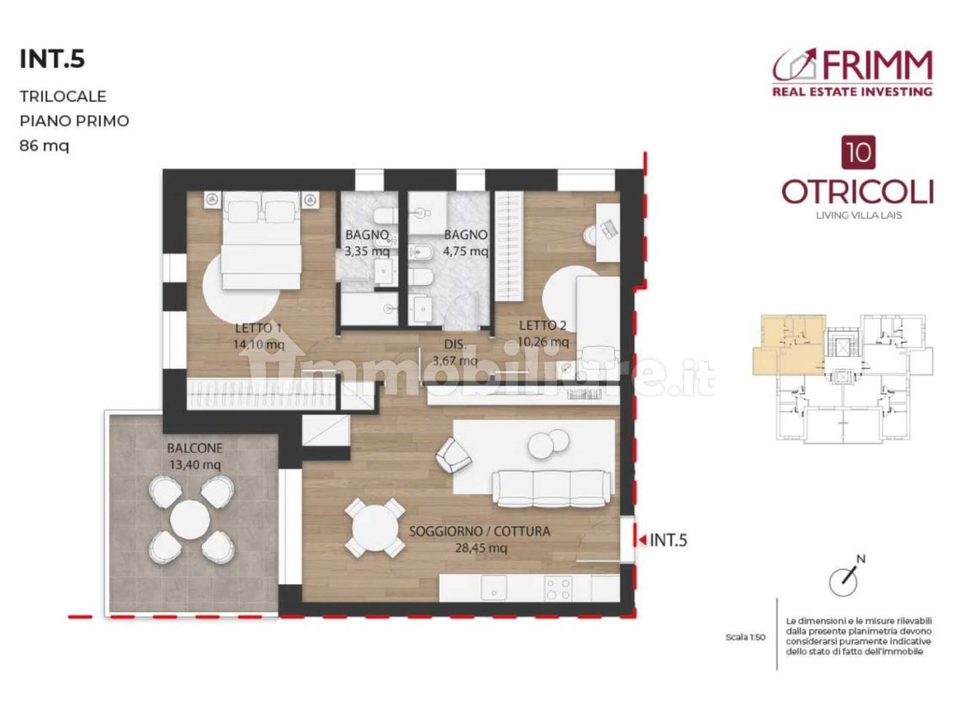 2 bedrooms Apartment in Rome, Italy No. 10703