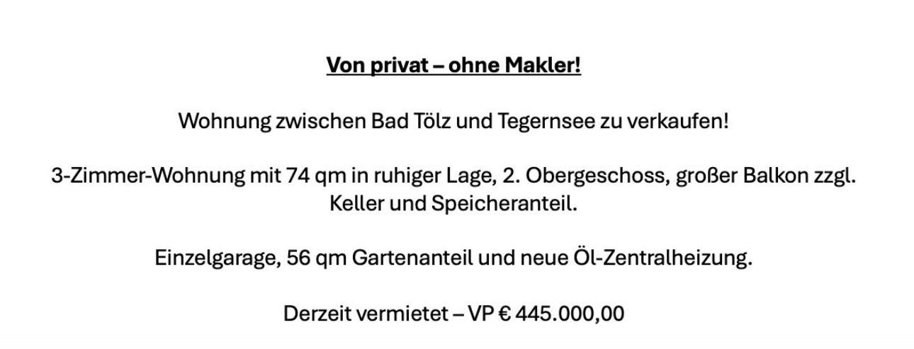 1 Schlafzimmer Wohnung in Bad Tölz-Wolfratshausen, Germany, Nr. 360166