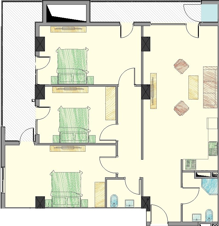 3 chambres Appartement à Tbilisi, Georgia No. 122