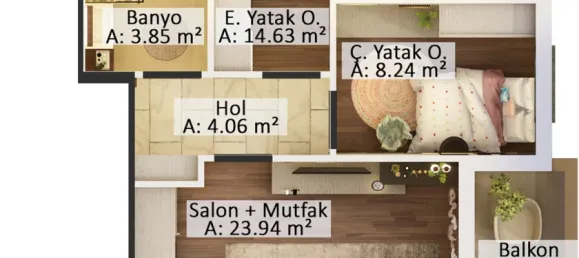 Appartement 2+1 à Mugla, Turkey No. 33434 11