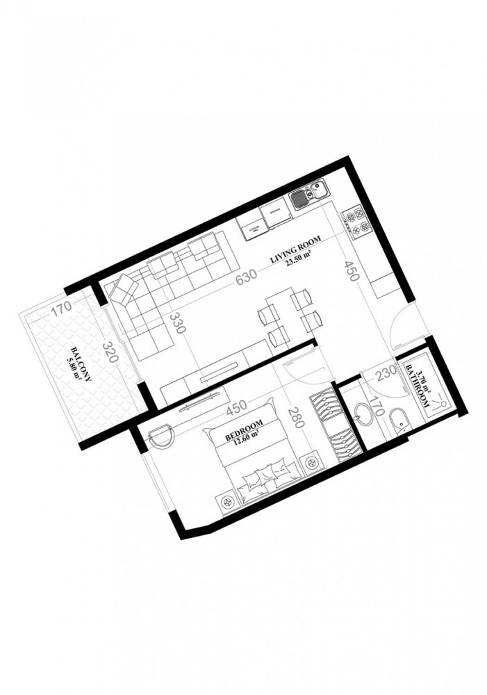 Apartment 1+1 in YEKTA ALARA CİTY Residence, Mahmutlar, Turkey No. 40073 1