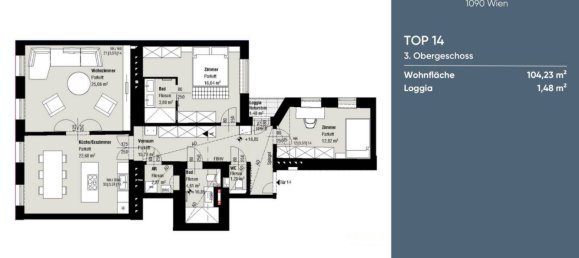 3-salle Appartement à Alsergrund, Austria No. 260441 6