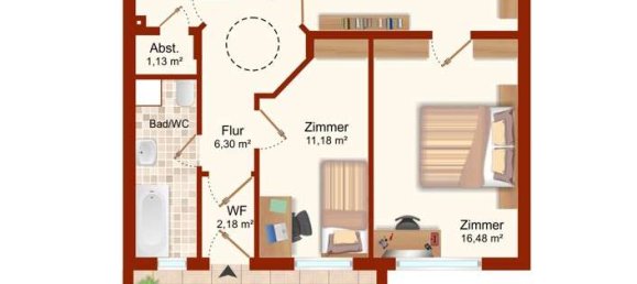 Пентхаус с 2 спальнями в Буков, Германия № 94342 4
