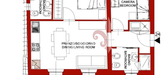 Квартира с 2 спальнями в Кашана Терме Лари, Италия № 221560 15