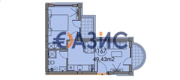 1 غرف نوم شقة في Sveti Vlas, Bulgaria رقم 396 8