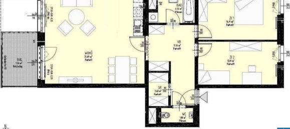 3غرفة شقة في Meidling, Austria رقم 244454 6