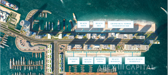 Квартира с 2 спальнями в PALACE BEACH RESIDENCES, Dubai Harbour, ОАЭ № 59840 8