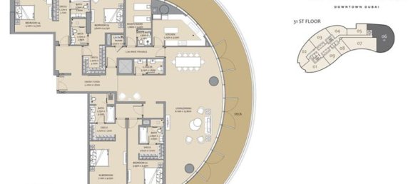 Apartamento T3 em Downtown Dubai (Downtown Burj Dubai), UAE N.º 3867 7