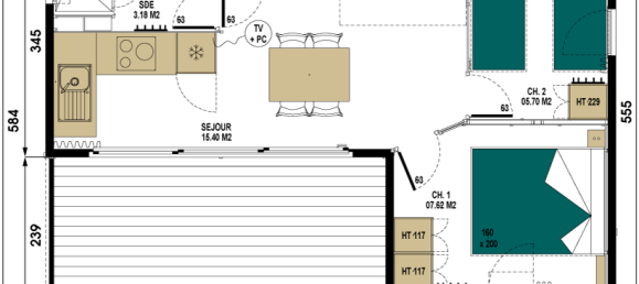 2 Schlafzimmer Haus in Nibelle, France, Nr. 61688 7