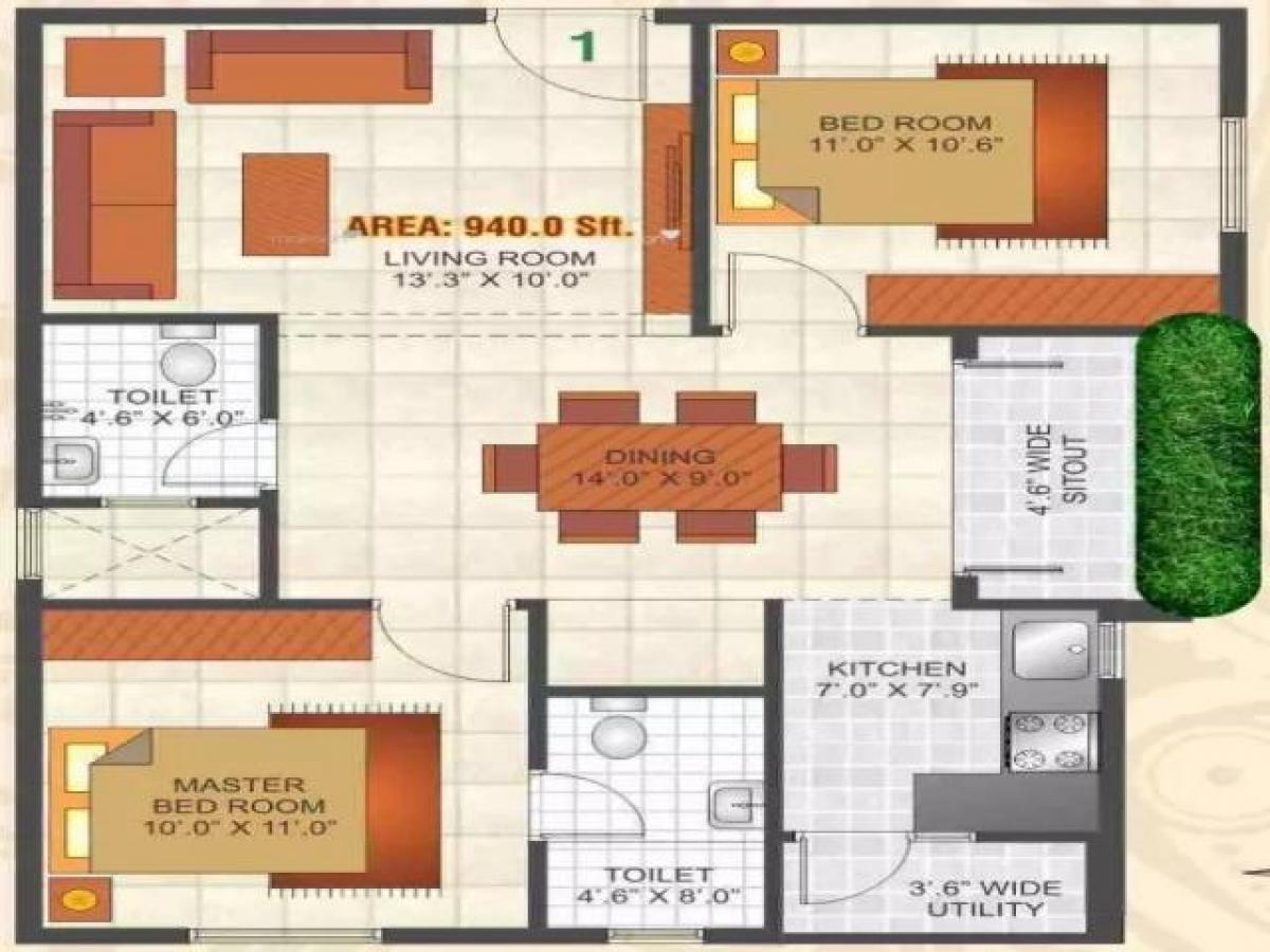 2 bedrooms House in Bangalore, India No. 28111