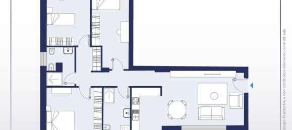 Квартира с 4 комнатами в Витербо, Италия № 87199 14