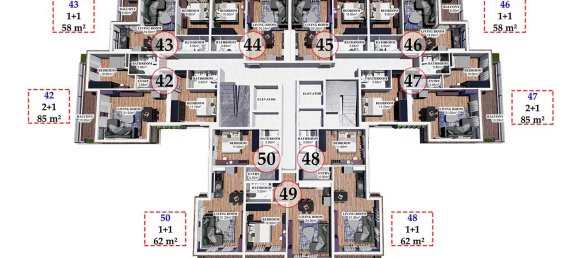 Квартира 2+1 в Аланья, Турция № 909 25