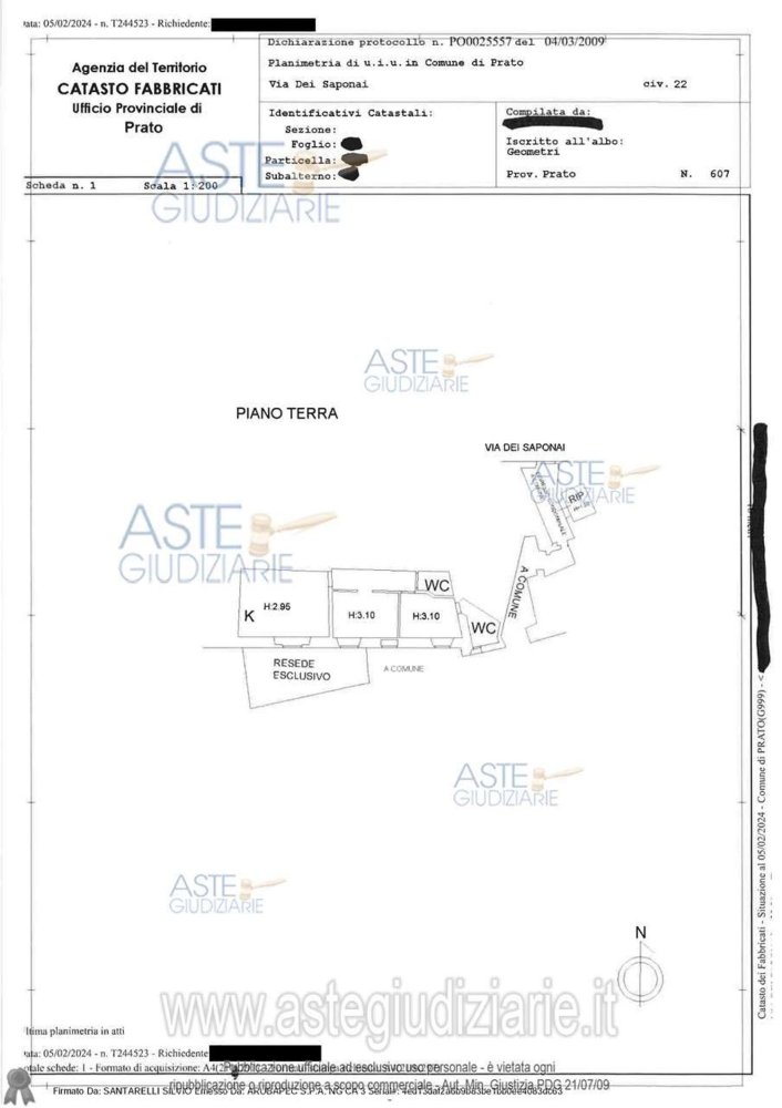 3 rooms Apartment in Prato, Italy No. 192604