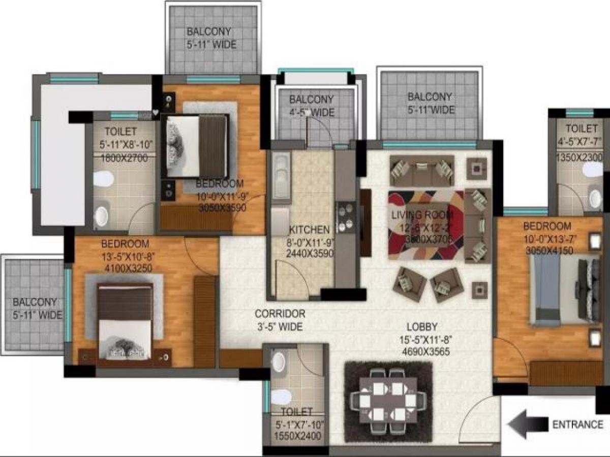 3 bedrooms House in Gurgaon, India No. 26295