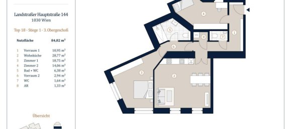 Apartamento de 3 habitaciónes en Vienna, Austria No. 192444 10