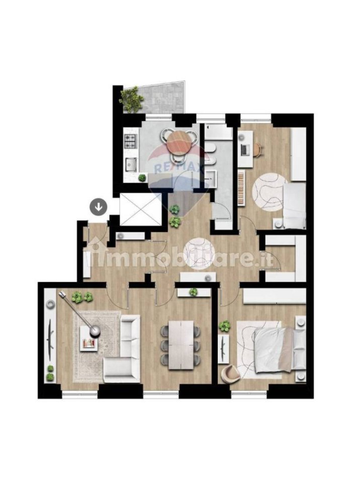 Квартира с 2 спальнями в Бергамо, Италия № 354325